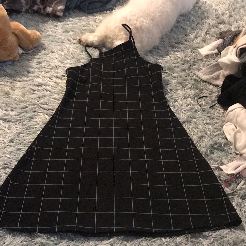 A black chequered dress. Really cute day dress.